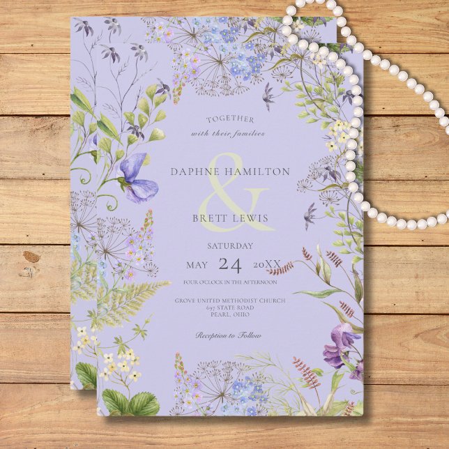 Rustikale Lavendel- und Zahnpasta-Wildblumen Laven Einladung (Rustic Lavender & Sage Wildflowers Lavender Invitation)