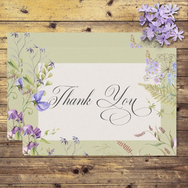 Rustikale Lavendel & Wildblumen Dankeskarte (Von Creator hochgeladen)