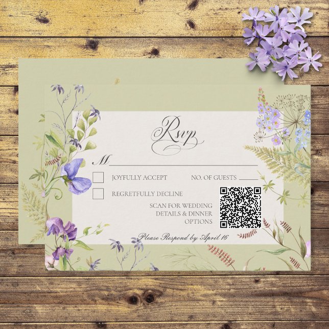Rustikale Lavendel & Wildblumen RSVP Karte (Von Creator hochgeladen)