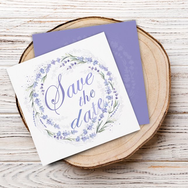 Rustikale Lavendel-Wreath-Hochzeit retten das Datu Save The Date (Rustic Lavender Wreath Wedding Save The Date)