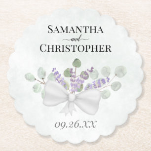 Rustikale Lavender & Eucalyptus Bouquet Wedding Untersetzer