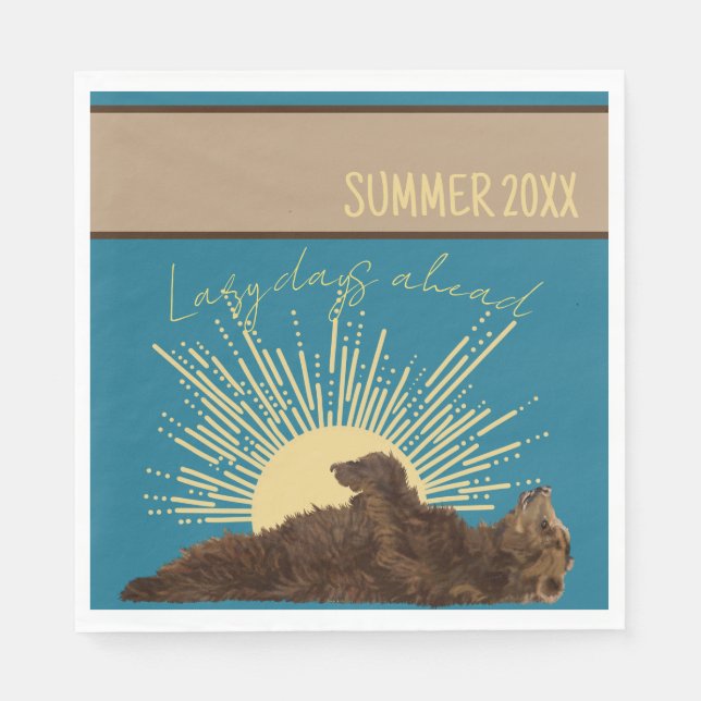 Rustikale Lazy Days Ahead Personalisiert Picnic Na Serviette (Vorderseite)