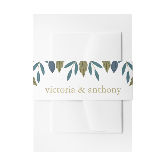 Rustikale Leaf-Blumenhochzeit Einladungsbanderole (Vorderseite Beispiel)