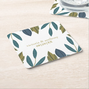 Rustikale Leaf-Blumenhochzeit Rechteckiger Pappuntersetzer