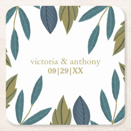 Rustikale Leaf-Blumenhochzeit Rechteckiger Pappuntersetzer