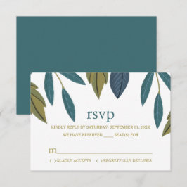 Rustikale Leaf-Blumenhochzeit RSVP Karte