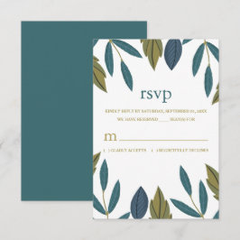 Rustikale Leaf-Blumenhochzeit RSVP Karte