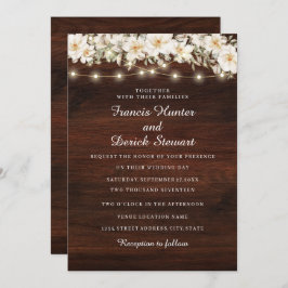 Rustikale Leaf-Streichlampen Einladung zur Hochzei