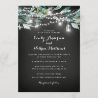 Rustikale Leaf String Lichter Einladung Hochzeit