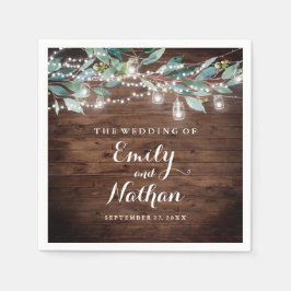 Rustikale Leaf-String-Lichter Hochzeit Serviette