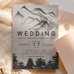 Rustikale Leinen Aquarellwald Berge Hochzeit Einladung<br><div class="desc">Schwarze Aquarellberge und Pinienwälder Waldlandschaften Hochzeit mit handgemalten Bergen mit moderner und einfacher Typografie auf einem rustikalen Leinenhintergrund.</div>