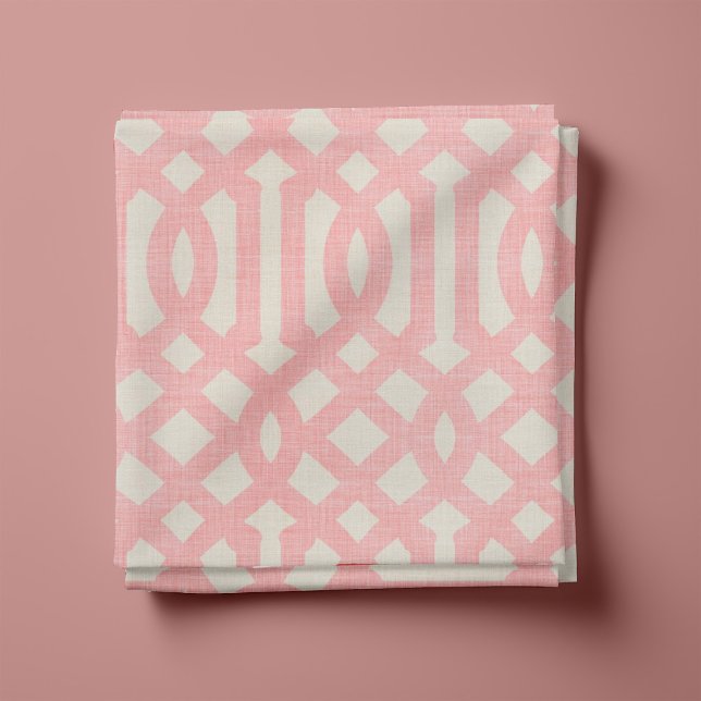 Rustikale Leinen, Beige und rosa Trellis Stoff (Von Creator hochgeladen)