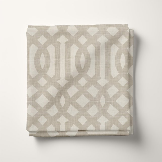 Rustikale Leinen Beige und Taupe Trellis Stoff (Von Creator hochgeladen)