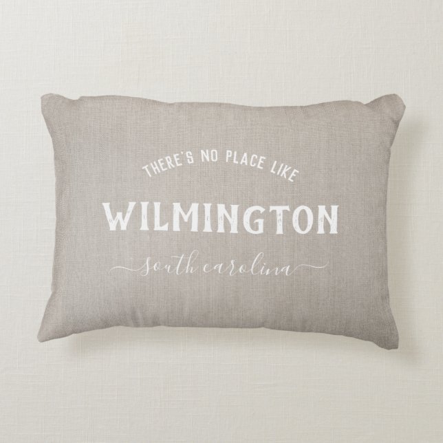 Rustikale Leinen Es gibt keinen Ort wie Zuhause Bu Dekokissen (Rückseite)