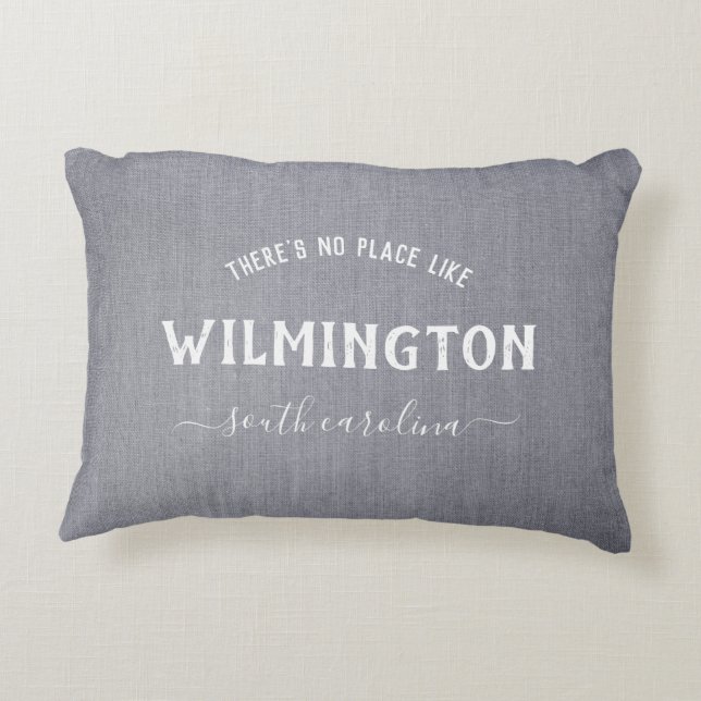 Rustikale Leinen Es gibt keinen Ort wie Zuhause Dekokissen (Rückseite)