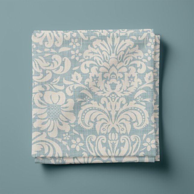 Rustikale Leinen in Beige und Blauer Damast Stoff (Von Creator hochgeladen)
