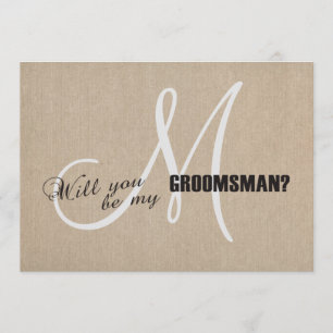 Rustikale Leineneien-Leinwand Hochzeit mein Trauze Einladung