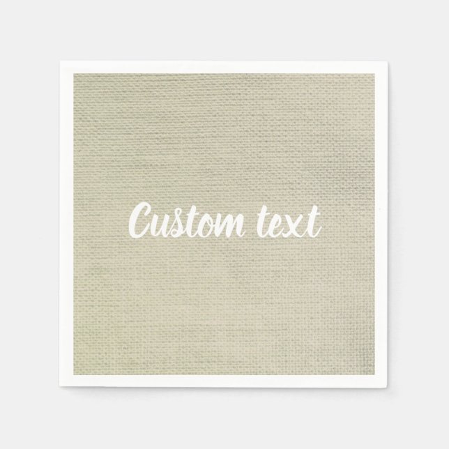 Rustikale Leinwand, kundenspezifischer Text Napkin Serviette (Vorderseite)