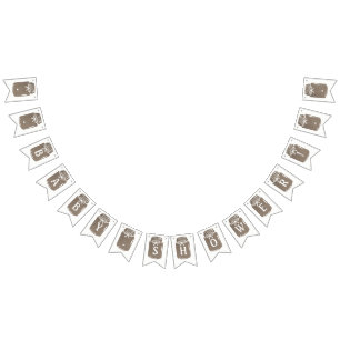 Rustikale Leinwand-Weckglas-Babyparty Wimpelkette