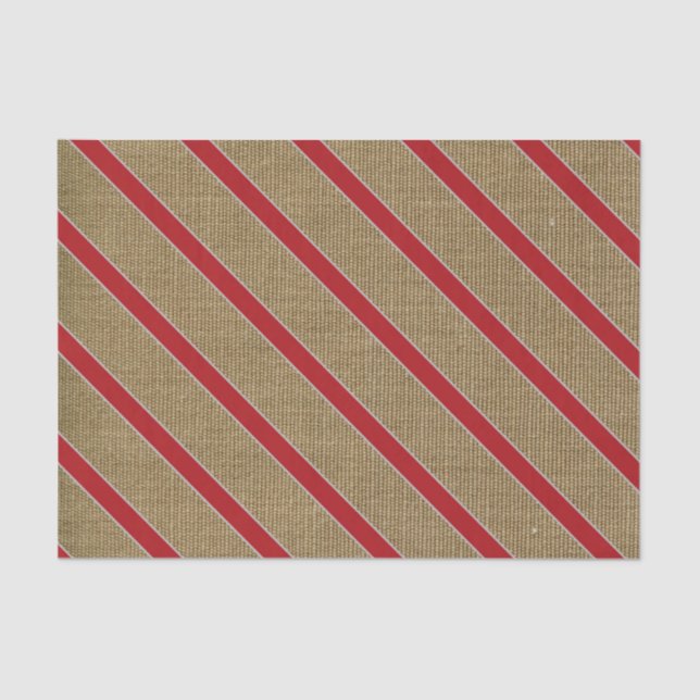Rustikale Leinwand-Zuckerstange Seidenpapier (Vorderseite)