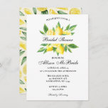 Rustikale Lemon Bridal Dusche Einladung<br><div class="desc">Diese elegante,  rustikale Brautdusche lädt mit Aquarelllemonen zum Verweilen ein. Personalisieren Sie Ihre Brautparty-Details,  die rechts ausgerichtet sind. Karten werden in Zitronen und Blattfarbe umgeschaltet.</div>