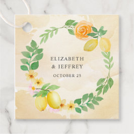 Rustikale Lemon Citrus Boho Sommerhochzeit Geschenkanhänger