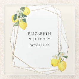 Rustikale Lemon Citrus Boho Sommerhochzeit Glasuntersetzer