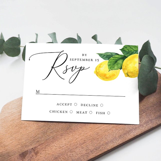 Rustikale Lemon Grove Wedding | Amalfi Citrus Orch RSVP Karte (Von Creator hochgeladen)