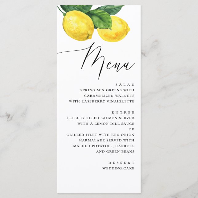 Rustikale Lemon Grove Wedding | Summer Citrus Orch Menükarte (Vorderseite)