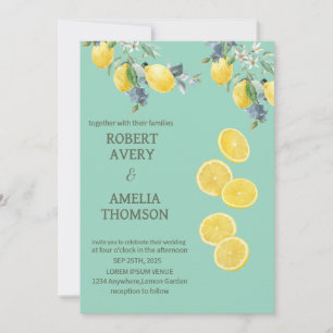 Rustikale Lemon-Hochzeit Einladung