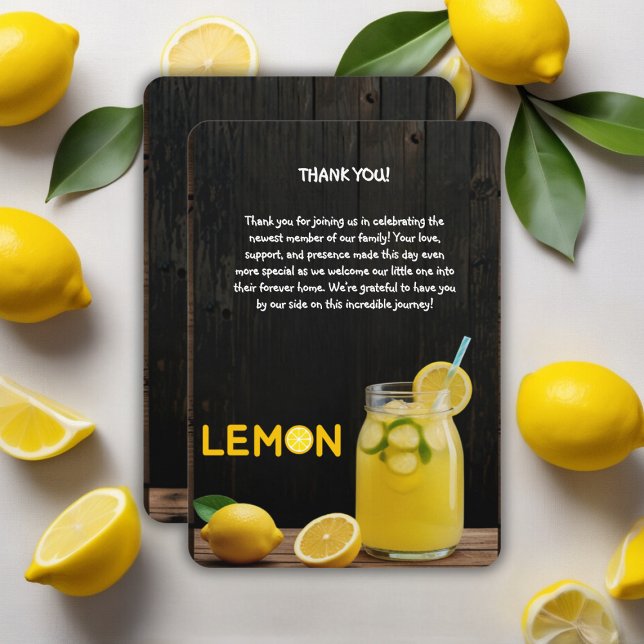 Rustikale Lemon Lemonade Kinderdusche Dankeskarte (Von Creator hochgeladen)
