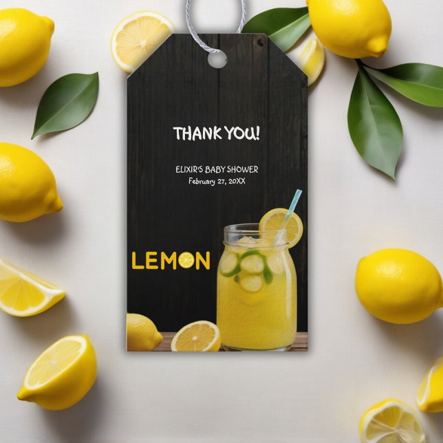 Rustikale Lemon Lemonade Kinderdusche Geschenkanhänger (Von Creator hochgeladen)