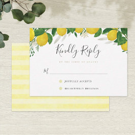Rustikale Lemon Wedding RSVP Card Karte