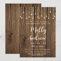 Rustikale Lichteffekte Party/HochzeitskARTE INVITE