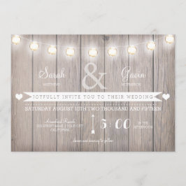 Rustikale Lichter für Hochzeiten - individualisier Einladung