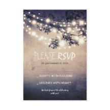 Rustikale Lichter Hochzeit RSVP Karten