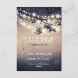 Rustikale Lichter Hochzeit RSVP Karten