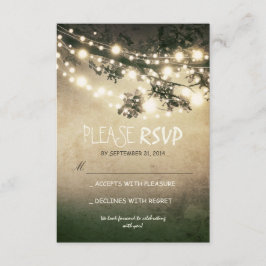 Rustikale Lichter Hochzeit RSVP Karten