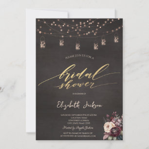 Rustikale Lichterkette Mason Jar Rose Brautparty  Einladung