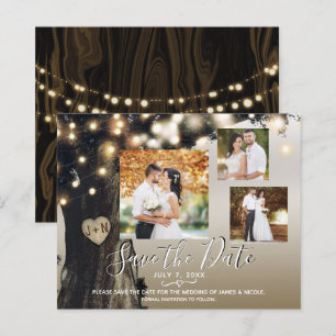 Rustikale Lichterketten für Bäume Foto Save-the-Da