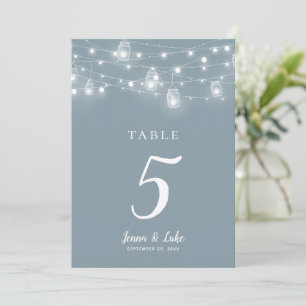 Rustikale Lichterketten Hochzeit Tischkarten