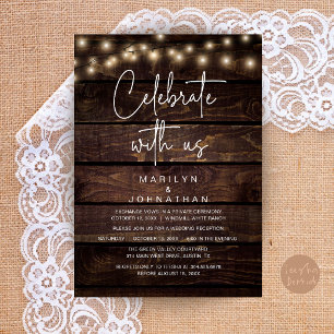 Rustikale Lichterketten Hochzeitsempfang Elegant Einladung