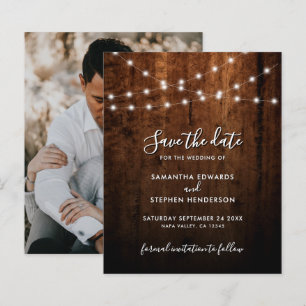 Rustikale Lichterketten & Holz Hochzeit Save The D