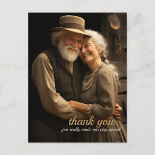 Rustikale Liebe 1 Quadrat Foto Inhaber vielen Dank Postkarte