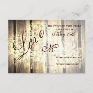 Rustikale Liebe aus Stallholz Hochzeit RSVP-Karten RSVP Karte
