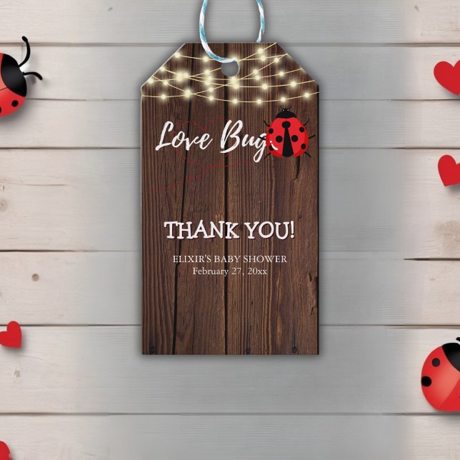 Rustikale Liebe Bug Baby Dusche Geschenkanhänger (Von Creator hochgeladen)