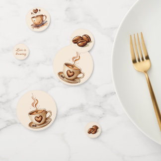 Rustikale Liebe ist das Brechen von Kaffee Brautpa Konfetti