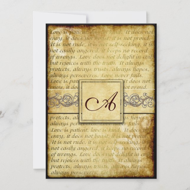 Rustikale Liebe ist geduldige Vintage Einladung (Vorderseite)