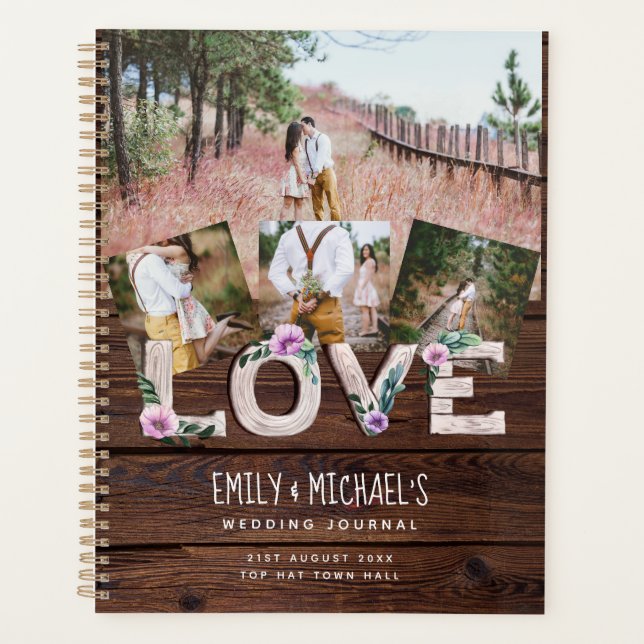 Rustikale Liebe Lilac Wedding Brautparty Fotos Planer (Vorderseite)