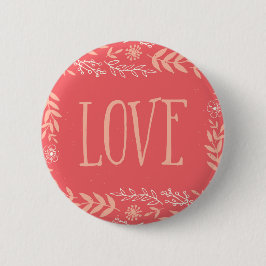 Rustikale Liebe | Pinkfarbener Orange Button